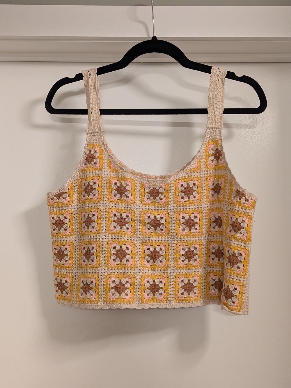 Crochet Square Tank Top - Sunflowers